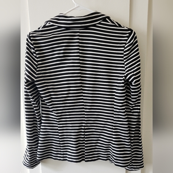 Philosophy Republic Clothing Women’s Black White Stripe Blazer - Picture 3 of 3